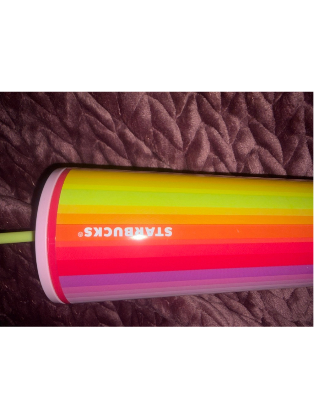 Starbucks Reusable Rainbow Cup and Straw, New